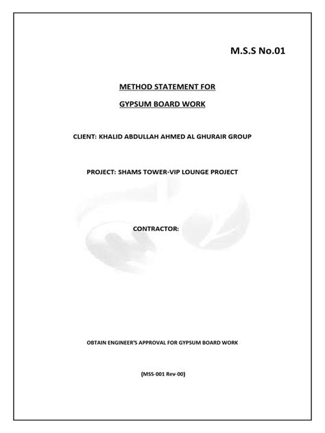Method Statement for Gypsum Partition に対する画像結果