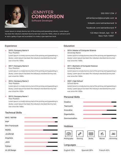 Image result for Simple Resume Layout for a Software Developer