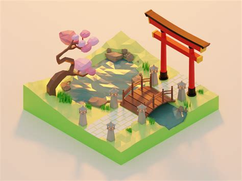 Image result for Japan Background Low Poly