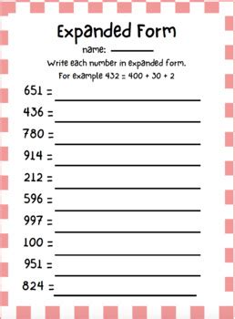 Image result for Expanded Form Activity for Grade 3