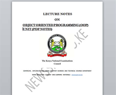 Toradh íomhá ar Object-Oriented Programming Notes