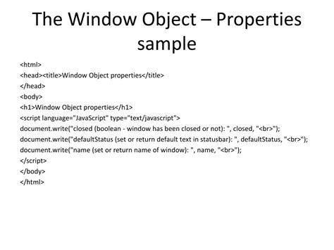 Afbeeldingsresultaten voor Various Properties of the Window Screen Object to JavaScript