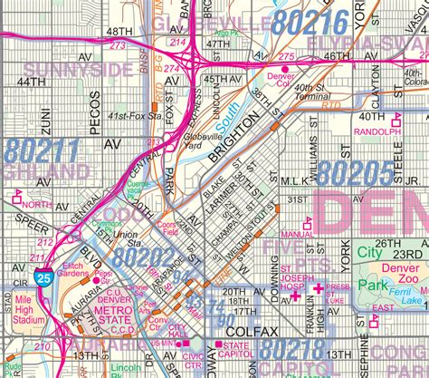 Image result for Denver Colorado Zip Code Map