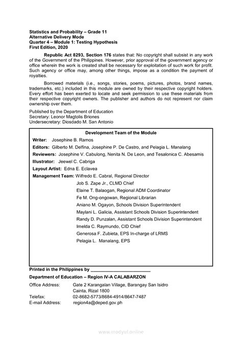 Toradh íomhá ar Statistics and Probability Quarter 4 Module 1