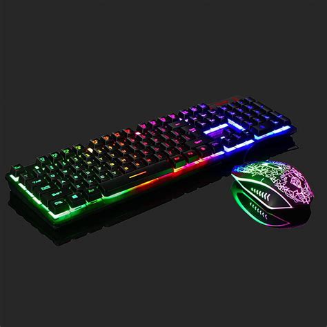 Party Zealot Rainbow Gaming Keyboard and Mouse Set, Wired, Multi ...