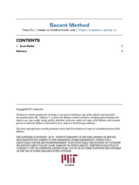 Secant Method に対する画像結果