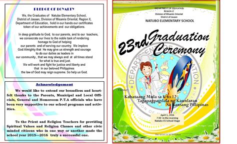 Toradh íomhá ar Grade 6 Graduation Program Template