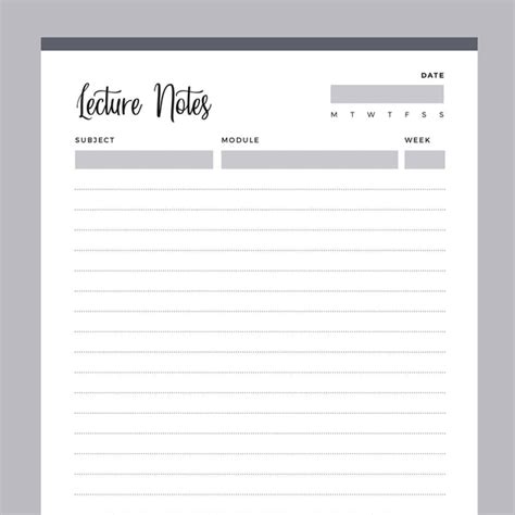 Image result for Lecture Notes Page Printable Free