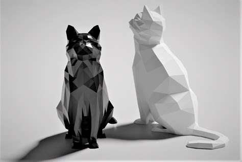 Toradh íomhá ar Low Poly Cat Model