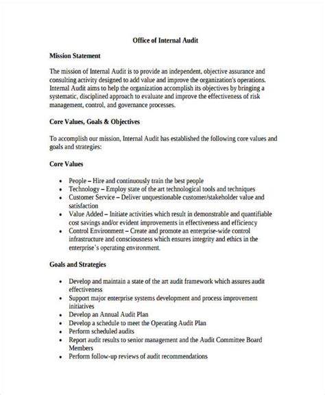 Image result for Internal Audit Vision Statement Examples