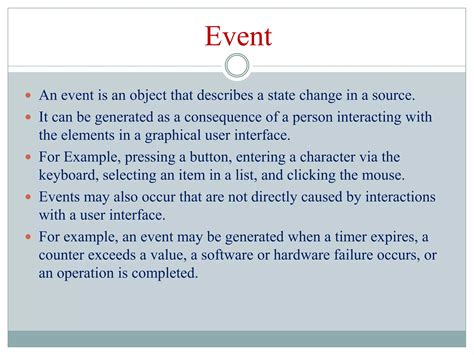 Image result for Types of Event in Java