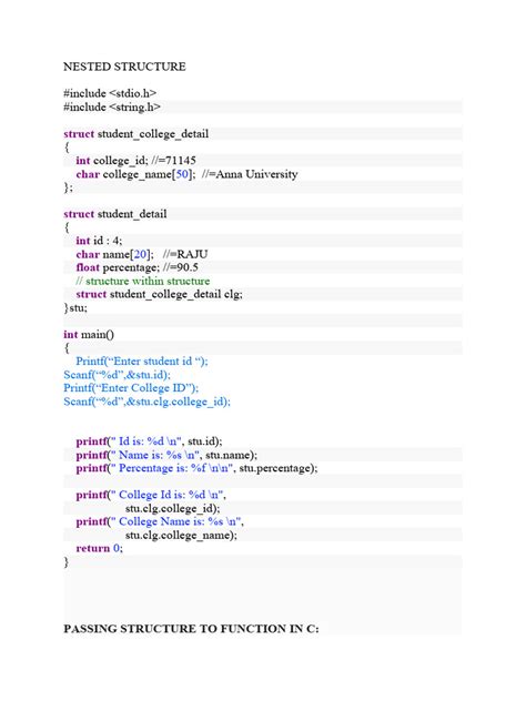 Image result for Nested Struct C Programming