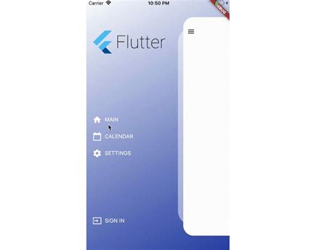 Flutter Drawer Menu に対する画像結果