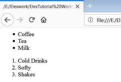 Image result for HTML List Example