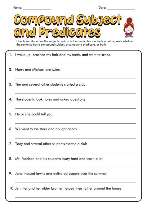 Image result for Complete Subject and Predicate Worksheets
