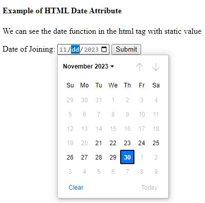 Date Tag in HTML に対する画像結果