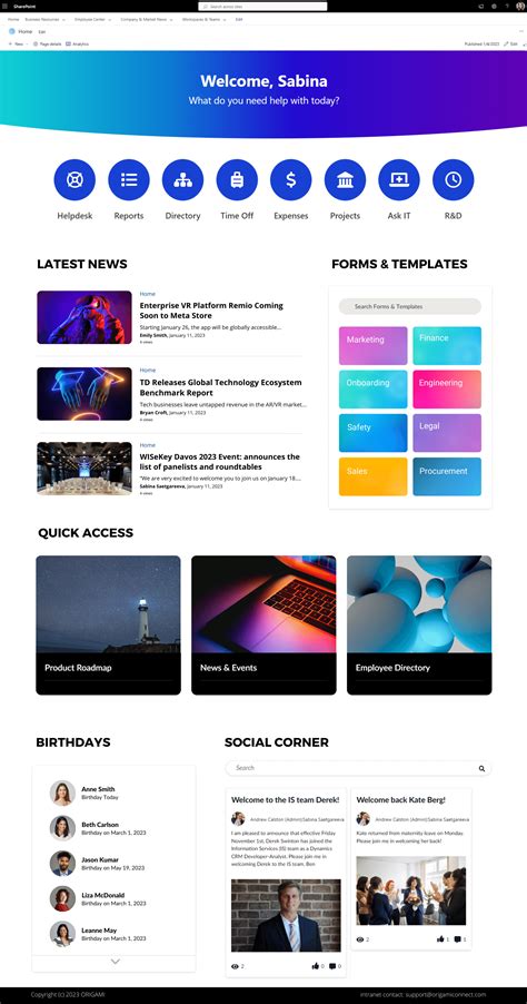 SharePoint Intranet Voorbeelden に対する画像結果