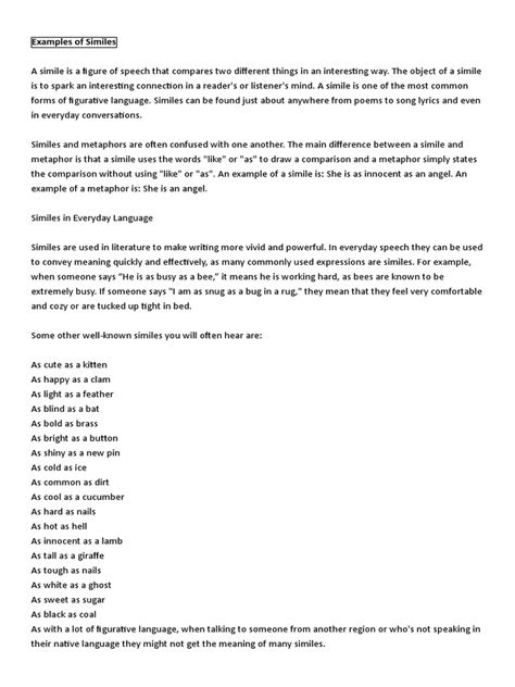 Image result for Examples of Similes