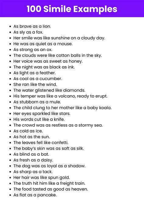 Image result for Examples of Similes