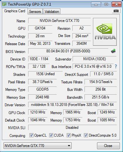 Toradh íomhá ar Update Graphics Card GeForce NVIDIA 770