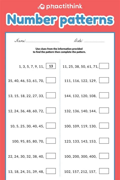 Image result for Number Patterns Grade 5