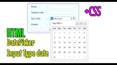 Toradh íomhá ar Date PICKER HTML