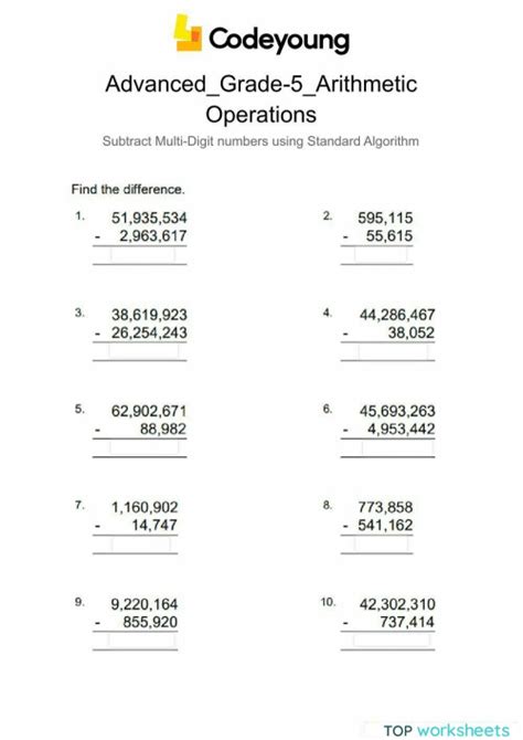 Image result for Standard Algorithm Math Subtraction
