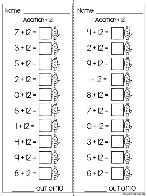 Image result for Addition Math Facts Worksheets