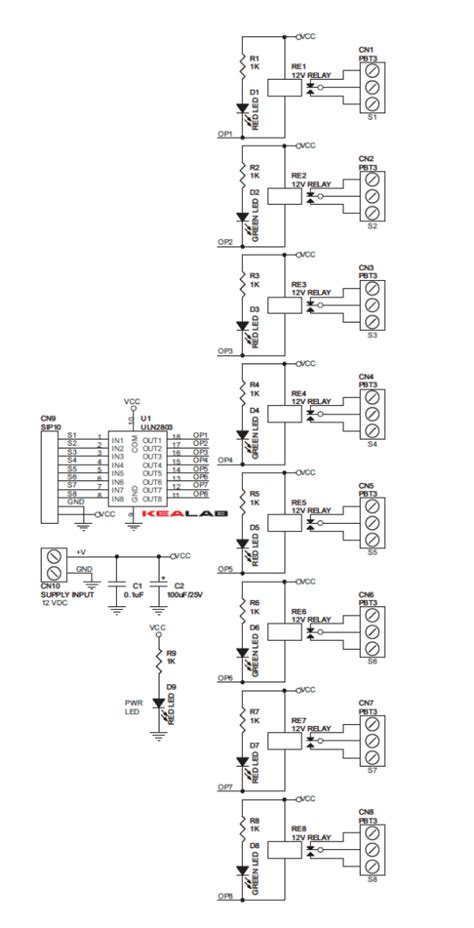 Toradh íomhá ar 8 Channel Relay Board Connection with Sensor