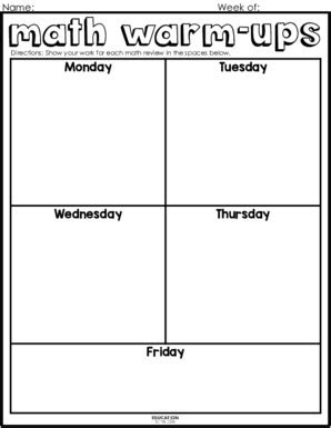 Image result for Math Warm Up Worksheets