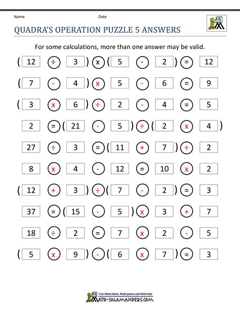 5th Grade Math Puzzles に対する画像結果
