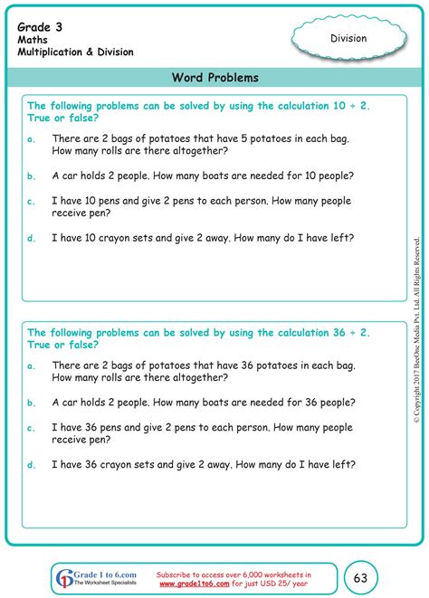 Toradh íomhá ar Word Problems Worksheets with Answers