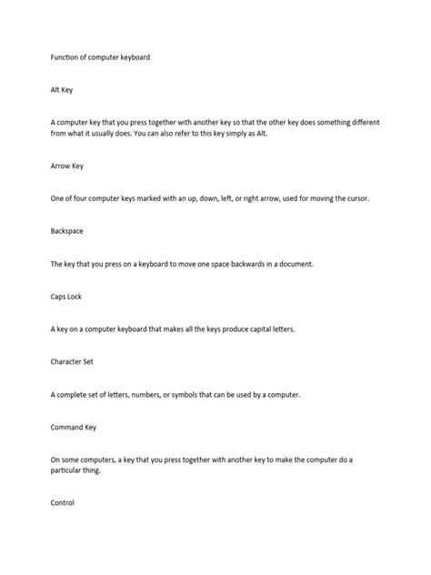 Function of Computer Keyboard | PDF | Computer Keyboard | Microsoft Word