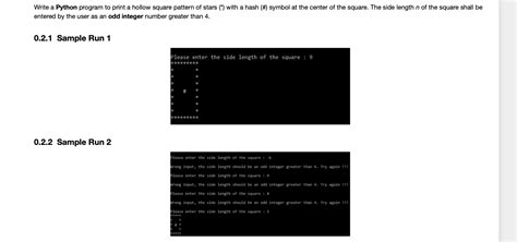 Afbeeldingsresultaten voor Python Program to Print Hollow Square Pattern