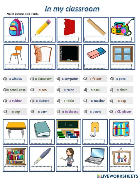 Image result for Identification of Classroom Objects Worksheet
