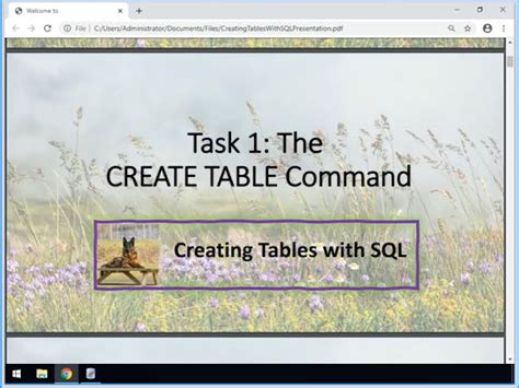 Creating a Database and Table Using SQL に対する画像結果