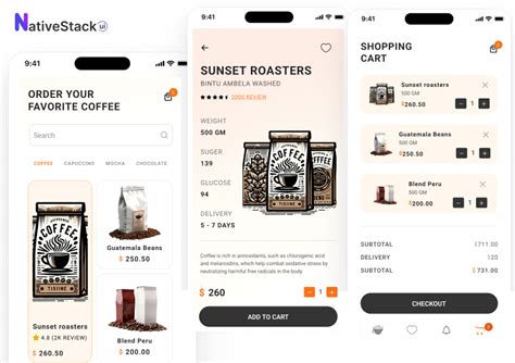 Toradh íomhá ar React Native Coffee