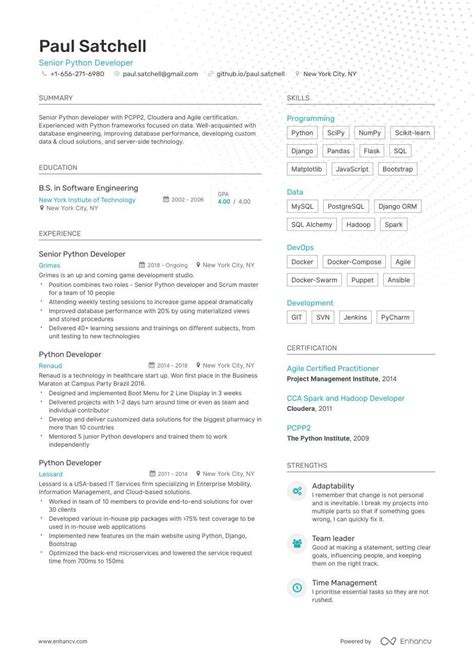 Image result for Python Full-Stack Developer Resume