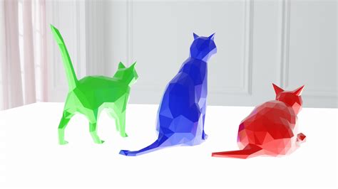 Toradh íomhá ar Low Poly Cat Model