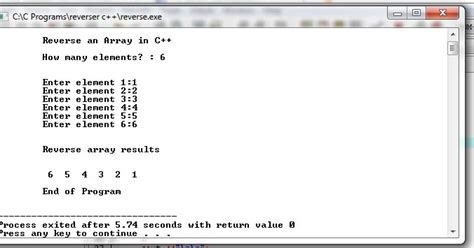 Afbeeldingsresultaten voor C Programming Reverse Array
