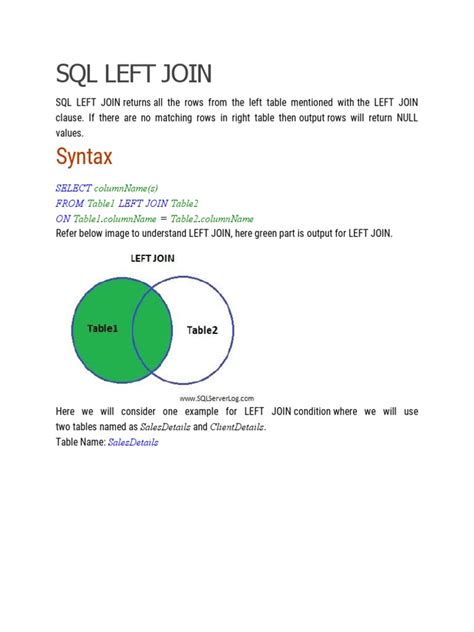 Image result for Exclusive Left Join SQL