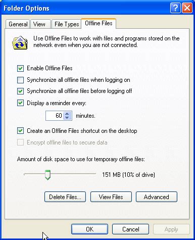 Image result for Windows XP Dialog Box While Logging of and Syncing Offline Files