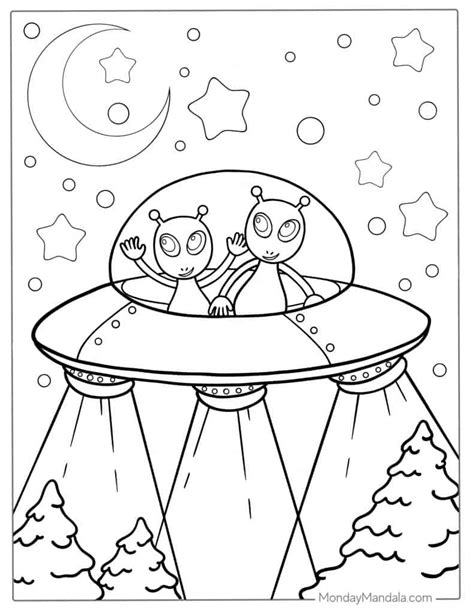 Space Alien Coloring Page に対する画像結果