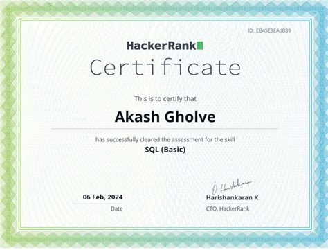HackerRank SQL Test に対する画像結果
