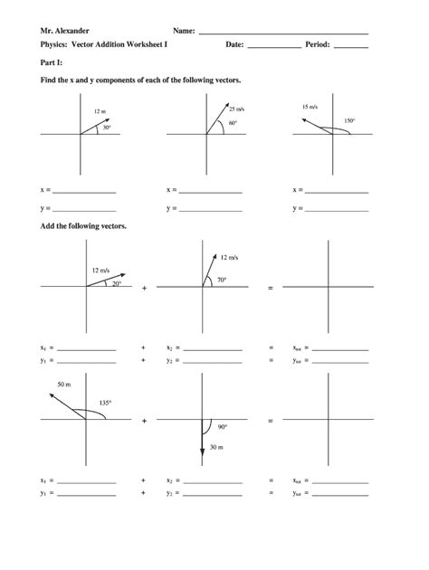 Image result for Adding Vectors Graphically Worksheet