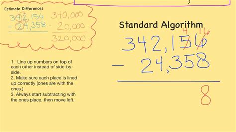 Image result for Standard Algorithm Subtraction 4th Grade Math