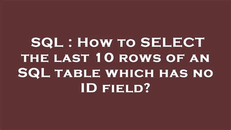 Image result for How to Return Table Rows in SQL