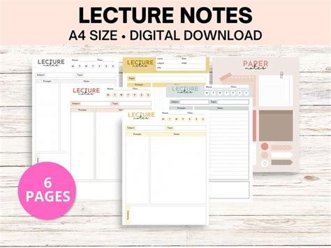 Image result for Lecture Notes Page Printable Free
