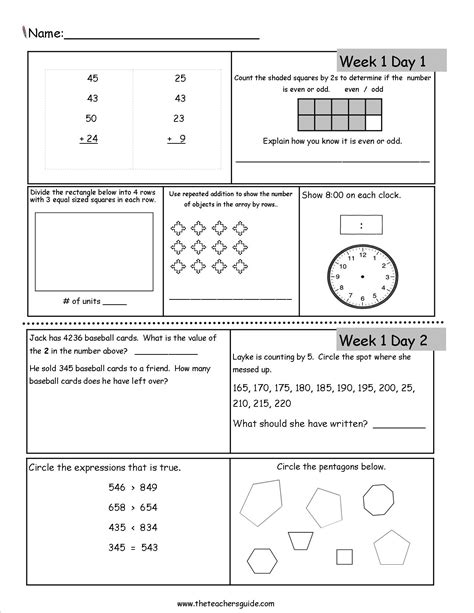 Image result for 3rd Grade Math Morning Work