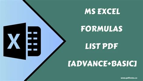 Image result for Formula List for Excel